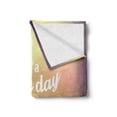 thumbnail image 2 of Wording Soft Flannel Fleece Throw Blanket, Day Words with Encouragement Theme Typography Design, Cozy Plush for Indoor and Outdoor Use, 50" x 70", Pale Yellow Pale Orange, by Ambesonne, 2 of 5