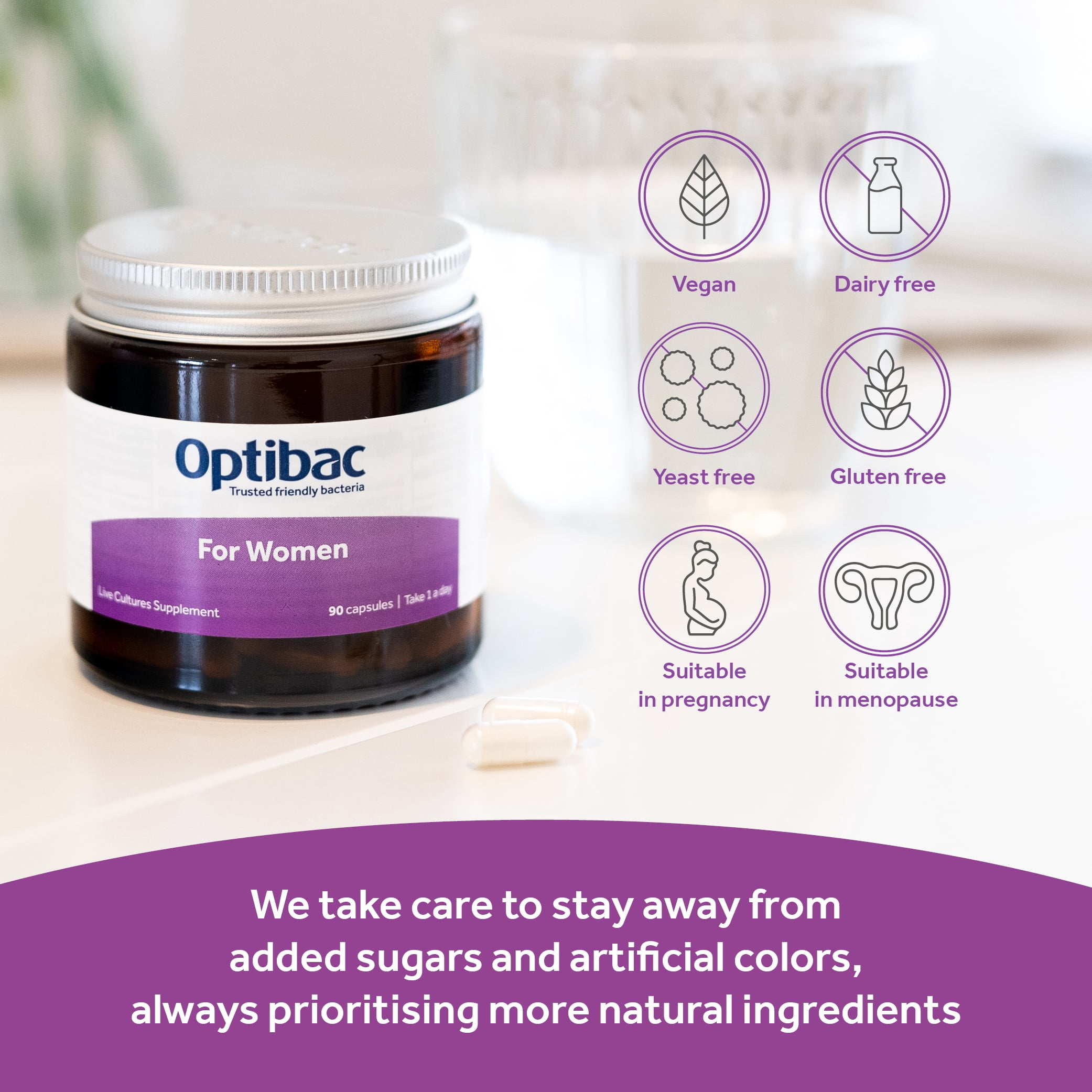 Optibac Probiotics For Women - Vegan Probiotic to Support Vagina Flora and Urinary Tract Health - 30 Capsules