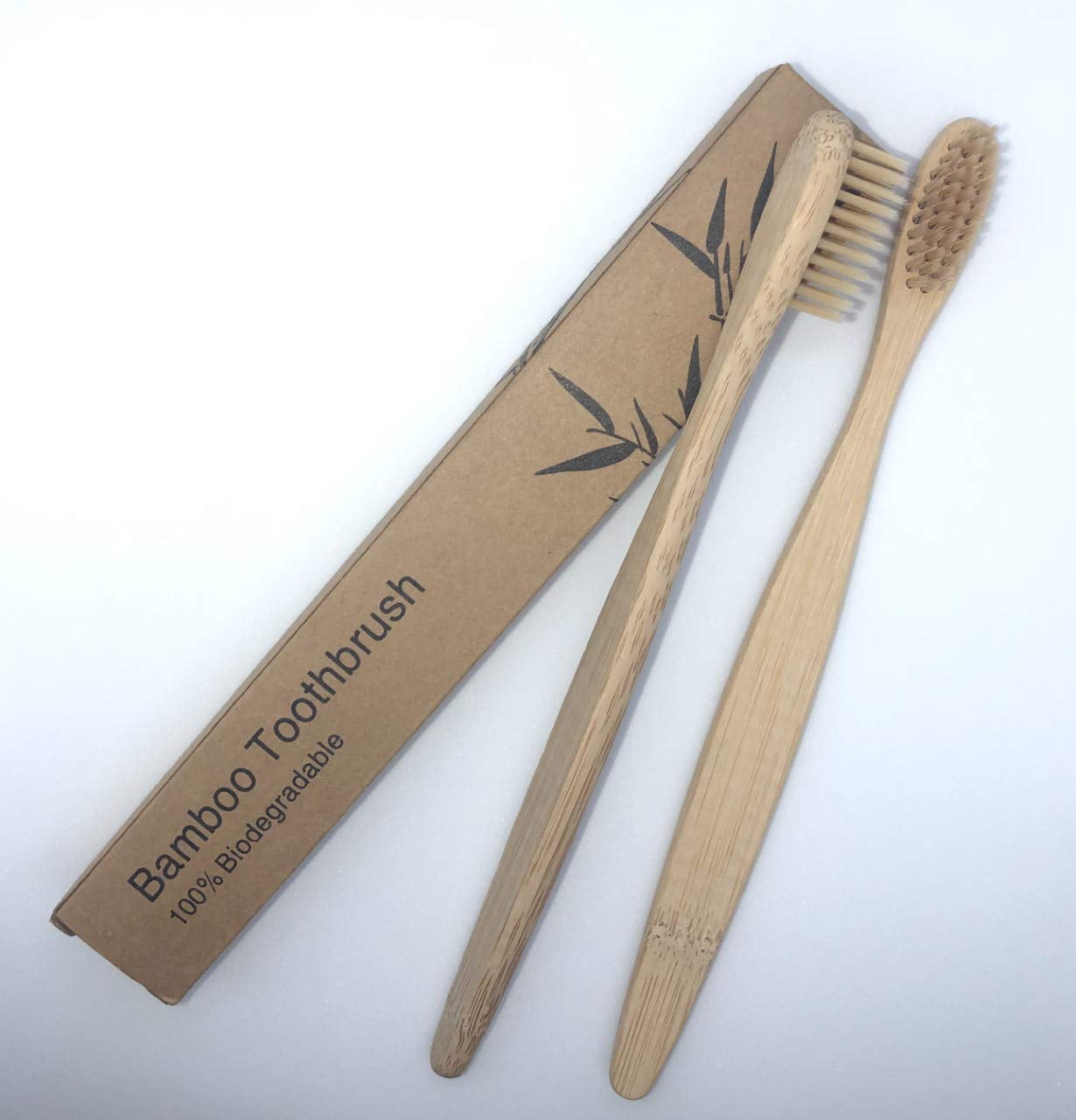 Bamboo Toothbrush 2-Pack. Eco-Friendly Wood Toothbrush Bamboo Nylon ...