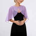 thumbnail image 2 of HNMKIU Elegant Long Layer Bridal Chiffon Wrap Shawl for Evening Parties Beach Coverups and Formal Events Lightweight Elegant Shoulder Wrap for Seasonal Wear Purple,One Size, 2 of 5