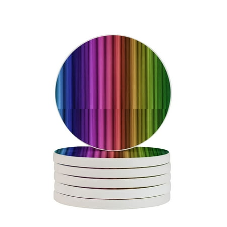 

Circular Drink Coasters Set Colorful-Lines- Beautiful Home Decor Diatomite Heat-Resistant Diatomite Protect Table Countertop