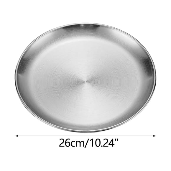 Pisexur Batería de cocina Platos de barbacoa de acero inoxidable engrosados, discos, platos para pasteles y platos de postre occidentales. para la cocina del hogar