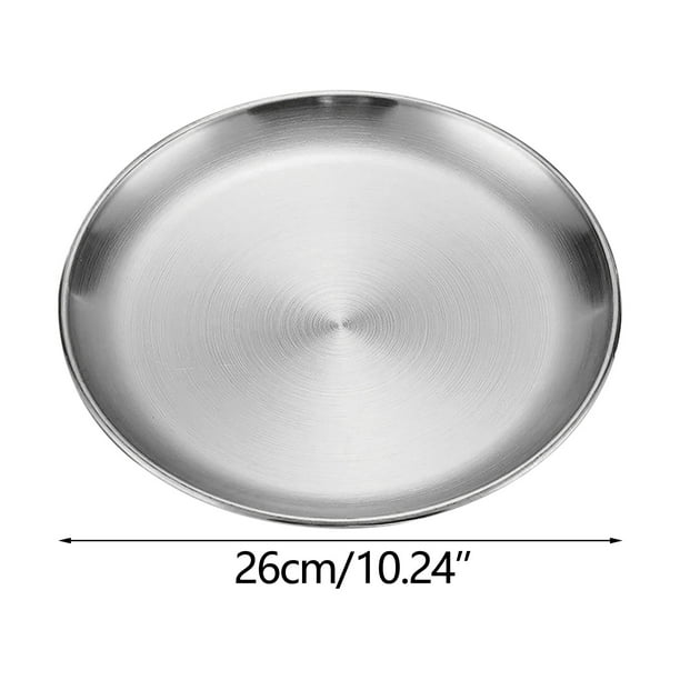 Pisexur Batería de cocina Platos de barbacoa de acero inoxidable engrosados, discos, platos para pasteles y platos de postre occidentales. para la cocina del hogar