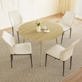 thumbnail image 4 of Round Dining Table Set, Modern Kitchen Table for 4-6 Person, Steel Legs (1 Table 4 Chairs), 4 of 5
