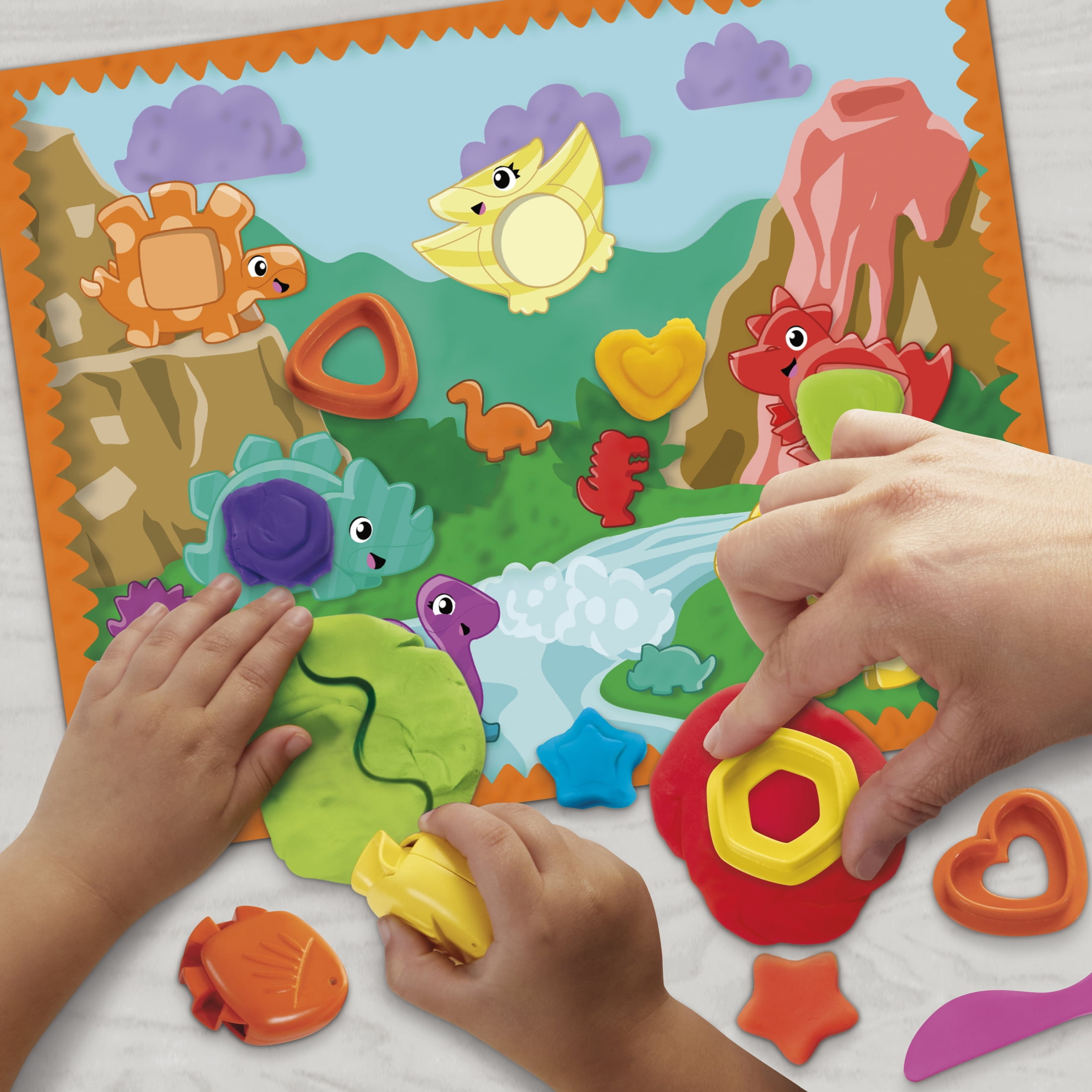 Play-Doh Shapes & Colors Dinosaur Play Doughs, Multicolor, 2 oz, Ages 2+