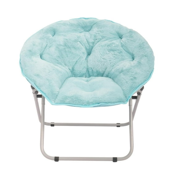 Mainstays Plush Kids Moon Chair, Aqua Blue
