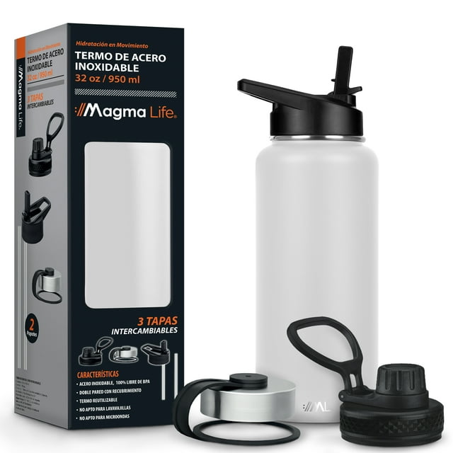 Termo para Café y Agua Magma Life Acero Inoxidable 32 Oz 950 ml Color White
