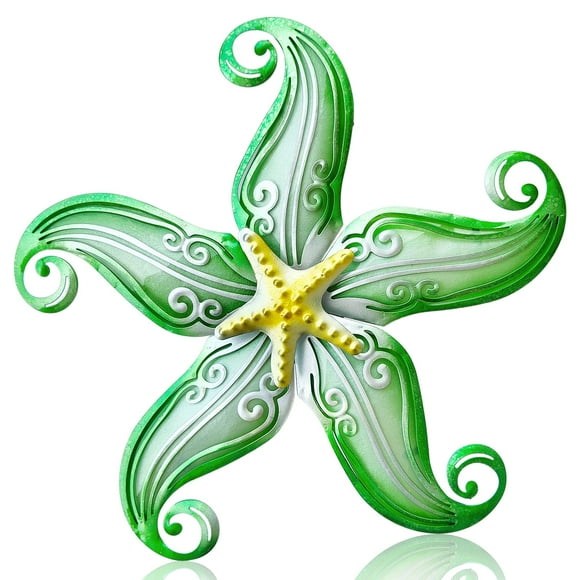 Decoración de pared de metal con forma de estrella de mar POXOHO, 30 cm, estilo costero