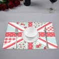 thumbnail image 3 of MKHERT Funny Union Jack British Flag in Shabby Chic Floral Style Placemats Table Mats for Dining Room Kitchen Table Decoration 12x18 inch,Set of 4, 3 of 4