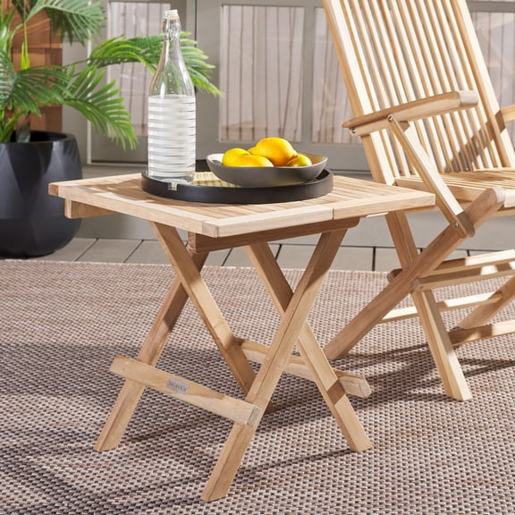 Safavieh Saba Outdoor Wood Folding Square Table, Natural