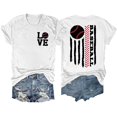 thumbnail image 1 of WILLBEST T-Shirts pour Femmes T-Shirt Décontracté Imprimé Col Rond Couleur Unie Manches Courtes 5257, 1 of 3