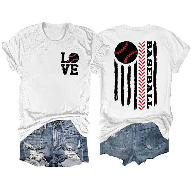WILLBEST T-Shirts pour Femmes T-Shirt Décontracté Imprimé Col Rond Couleur Unie Manches Courtes 5257