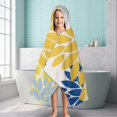 thumbnail image 6 of Yellow Floral and Petal Pattern Hooded Bath Towel，60"x35" for Ages 3 To 12 Kids, Quick Dry Lightweight Soft Microfiber Hood Beach Towel Cover Up for Kids, 6 of 7
