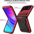 thumbnail image 4 of for ZFlip 3/ ZFlip 4 5G Heavy Duty Metal Case with Stand Cover  Rugged Compatible with Samsung Galaxy Z flip 3/4 5G Phone Case Hard Funda Red, 4 of 14