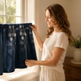 thumbnail image 4 of Embroidered Semi Curtains for Small Windows and Doors, Decorative Short Curtains for Bedroom Light Control, Rod Pocket Window Curtains for Kitchen and Bathroom, 4 of 9