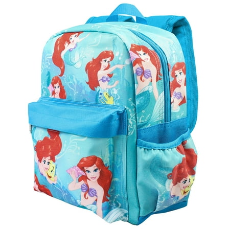 Disney Ariel Mermaid Allover Print 16" Girls Large Backpack