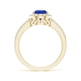 thumbnail image 2 of ANGARA Natural Pear 1.3 ct Tanzanite Ring with Diamond Halo in 14K Yellow Gold for Women (Size-9x6mm) | December Birthstone, Birthday, Anniversary, Jewelry Gift for Women | Natural Tanzanite Ring, 2 of 9
