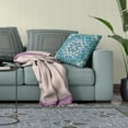 thumbnail image 4 of Amrita Sen Designs  20 x 20 in. Paisley Leaf Geo Suede Zippered Pillow with Insert - Multi Color, 4 of 5
