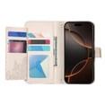 thumbnail image 4 of Flip Case for FOXDOCK iPhone 16 Pro Gift Choice Kickstand Viewing Floral Embossed Full Protection Wallet Function, 4 of 6