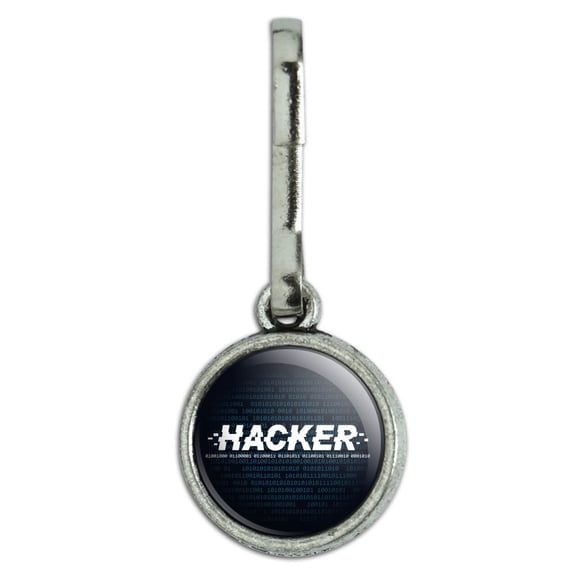 Hacker Binary Code Geek Nerd Antiqued Charm Clothes Purse Suitcase Backpack Zipper Pull Aid