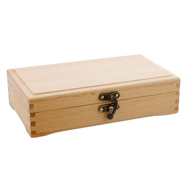 US Art Supply Small Beechwood Artist Tool and Brush Storage Box with