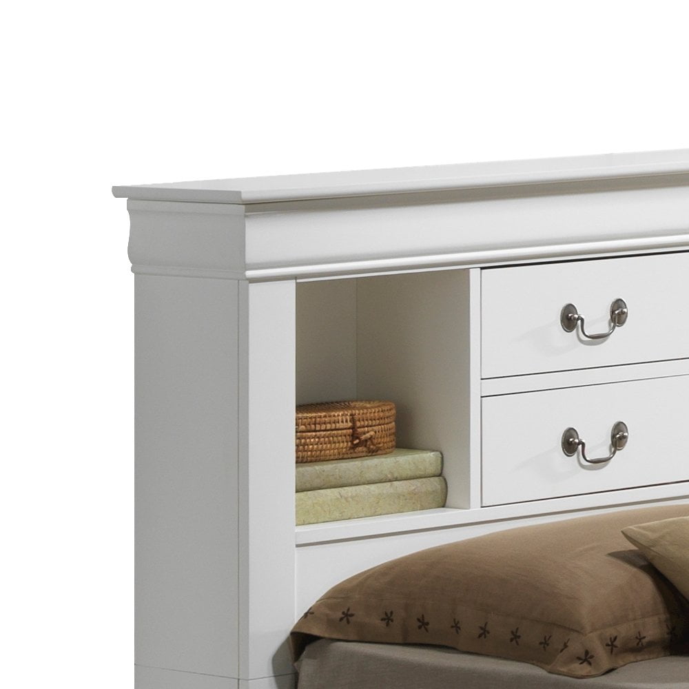 Glory Furniture Louis Phillipe Twin Storage Bed in White
