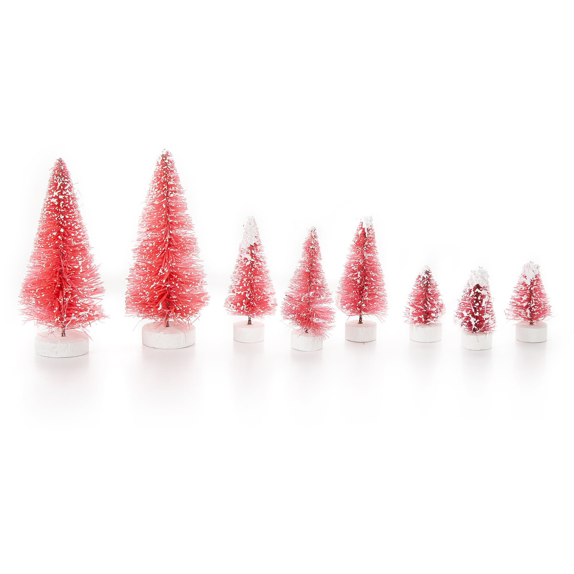 Frosted Decorated Bottle Brush TreesSet of 2
