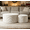 Beige, variant on CKEASEAN 50" Modern Nesting Coffee Table Set of 2, Upholstered Round Center Tables with Ottoman, Side Table with Foam & Corduroy Fabric for Living Room, Apartment, No Assembly Needed