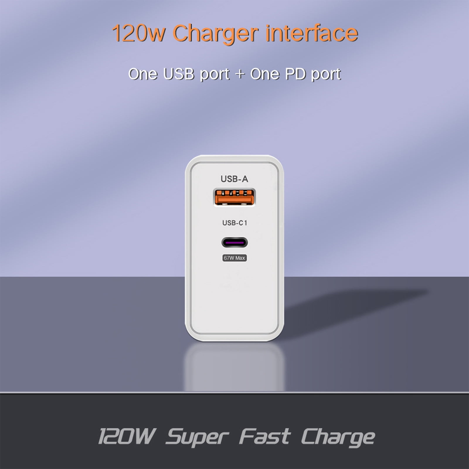 4 Packs 120W Fast Charger Block with USB C & USB Ports, PD QC5.0 Wall Charger for iPhone Android Samsung, Multi Port Travel Charging Adapter US Plug