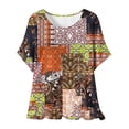 thumbnail image 2 of Puntoco Liquidación de blusas cortas para mujer, blusa de manga corta con estampado de moda para mujer, camiseta de cuello redondo, 2 of 5
