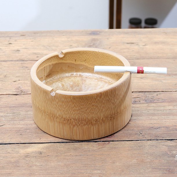 Wood Ashtray Smoking Tray Ash Tray Bin Tobacco Cigarette Home Desktop  Accessories