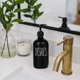 thumbnail image 5 of Dispensador de jabón de manos en blanco y negro de 500 ml con bomba para decoración de baño, encimera de cocina y estilo rústico, 5 of 5