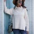 thumbnail image 1 of EGNMCR Chandails pour Femmes Mode Femmes Décontracté Manches Longues Col Roulé Chandail2, 1 of 1