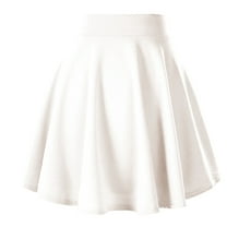 Fsqjgq High Waist Tennis Skirt for Women Girls Versatile Candy Color Plus Size Flared Pleated Skirt with Shorts Sports Skater Skirts 3XL