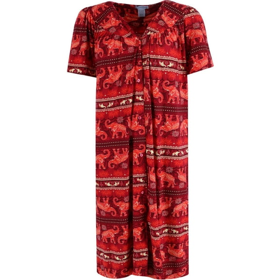 Elegant Emily  Elephant Print Button Down Duster Gown (Women)