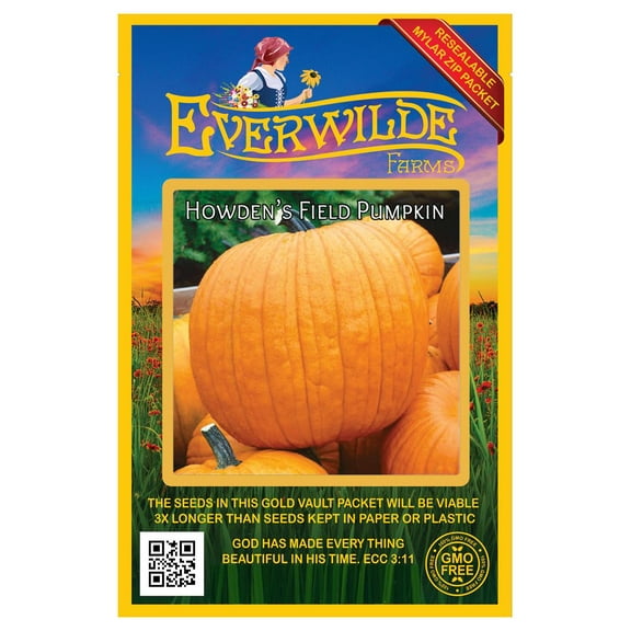 Everwilde Farms - 20 Howden's Field Pumpkin Pumpkin Seeds - Gold Vault Seed Packet