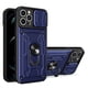 thumbnail image 1 of Funda para iPhone 14, 13, 12, 11 Pro Max, XR, XS, 8, 7, 6 Plus, SE 2022, con ranura para tarjeta de cámara, anillo de grado militar, cubierta trasera magnética 360, 1 of 4