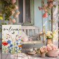 thumbnail image 2 of Welcome Summer Spring Garden Flags for Outside, Wildflowers Flowers with Butterfly Yard Decoration, Small Seasonal Outdoor Decor for Wedding Anniversary Farmhouse Holiday,12.5x18 Double Sided, 2 of 6