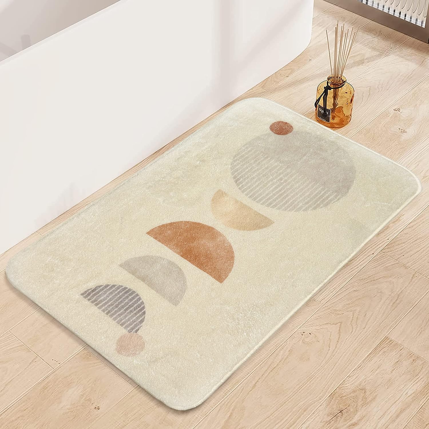 Boho Bath Mats for Bathroom,17"x27" Cute NonSlip Abstract Absorbent