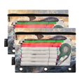 thumbnail image 2 of Dailycode 2 Pack Pencil Pouch for 3 Ring Binder Smooth Zipper Folders with Pockets Clear Window Pencil Case, Whale Jump Out Of Water, 2 of 6