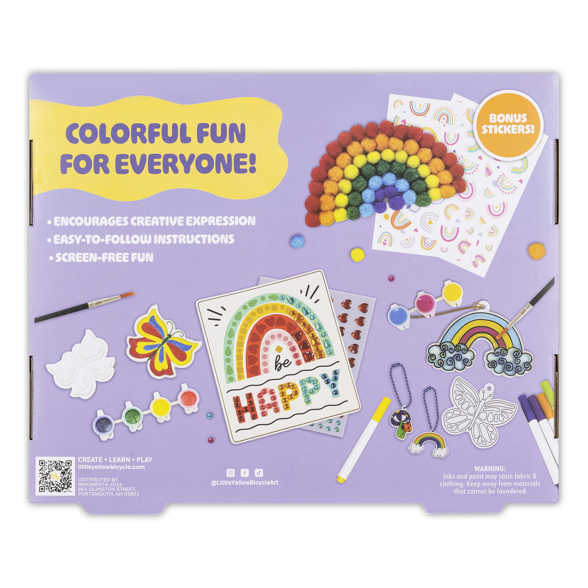 Little Yellow Bicycle: 5-In-1 Rainbow Craft Kit - Multi-Project Colorful-Themed DIY Craft Set, All-In-1, Create-Build-Paint-Discover-Scratch, Kids 7+