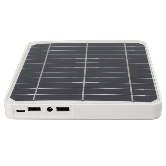 Kit de Panel Solar Resistente Al Agua, Cargador Solar Portátil de 20 W con 2 USB para Exteriores, Alimentado por Batería para Acampar con Estante de Montaje