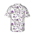 thumbnail image 3 of Goofa Lavender Flowers Hawaiian Shirt for Men, Unisex Summer Beach Casual Short Sleeve Button Down Shirts,Aloha Tropical Floral print shirt-Small, 3 of 9