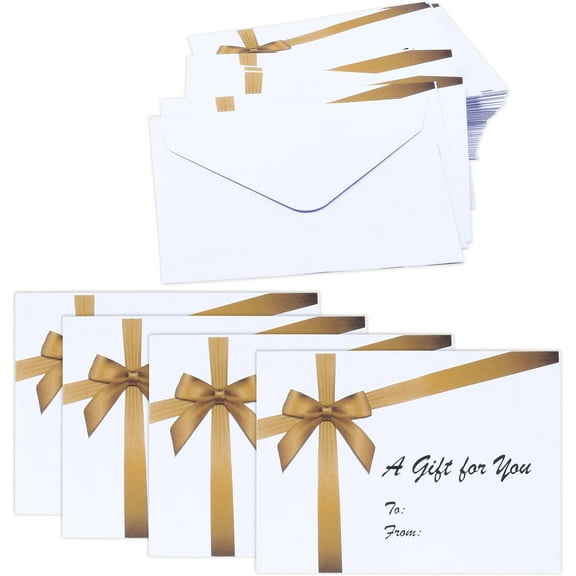Gift Boutique Gold Bow Gift Card Holders with Envelopes