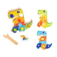 thumbnail image 2 of HILABEE Dinosaur Screwdriver Board Set Busy Board Early Development Wooden Screw Driver B, 2 of 9