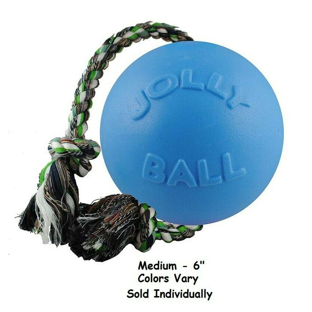 Jolly Ball RompNRoll Dog Toys Rope Floating Water Tug Colors Vary
