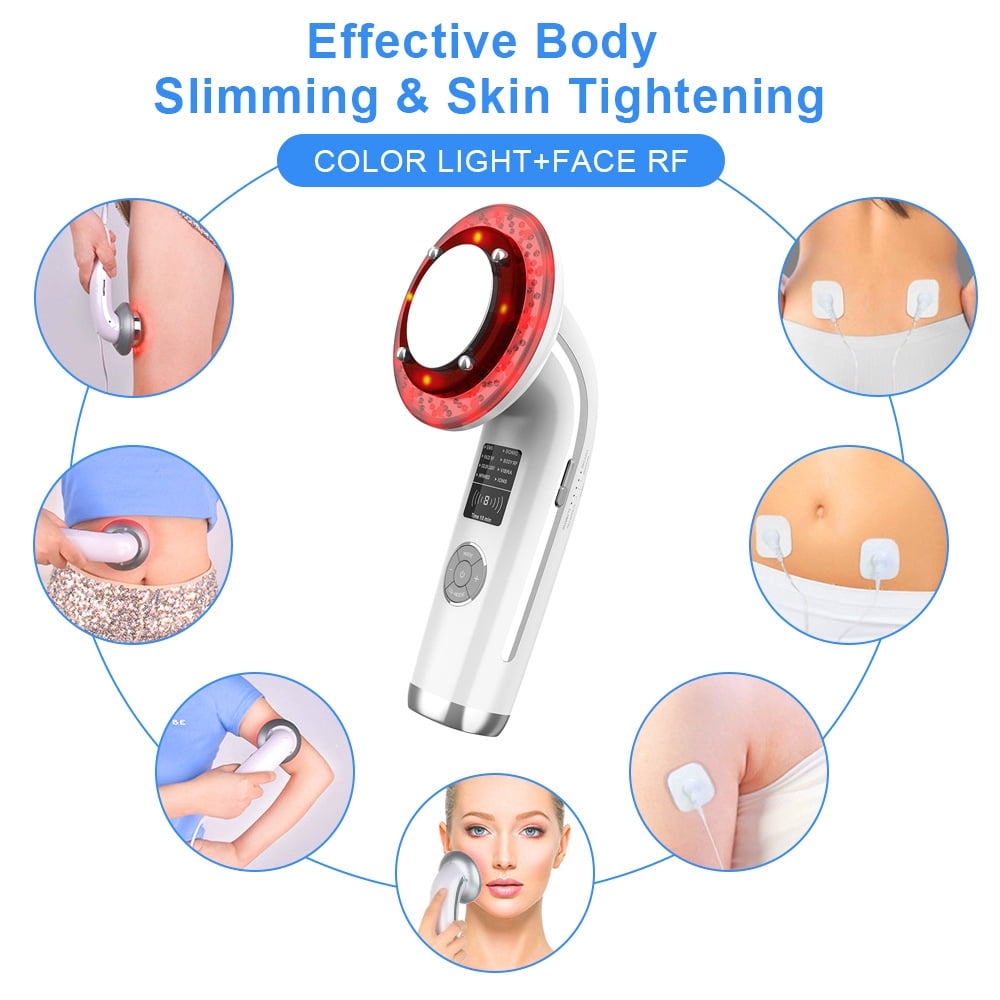 8-in-1 Ultrasonic Slimming Device RF Radio Frequency LED Color Light EMS Physiotherapy Vibration Shaping Beauty Device