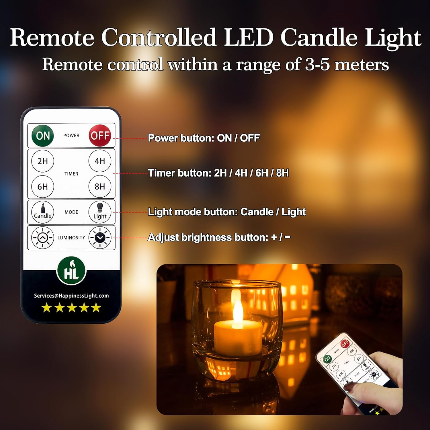 HL Rechargeable Tea Lights Flameless Candles with Remote,Flickering LED Candles with Timer Battery Operated Candles,for Home Seasonal Halloween Decor Flameless Centerpiece Table Decorations,6 Pack