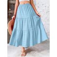 thumbnail image 7 of Cuteduck Women's Flowy Pleated Tiered Skirt Casual A-Line Midi Skirt S-2XL, 7 of 7