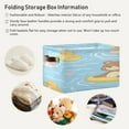 thumbnail image 6 of Cute Bear Floating on Rubber Duckies Square Storage Bins with Handles Collapsible Containing Box 2 Packs, 6 of 9